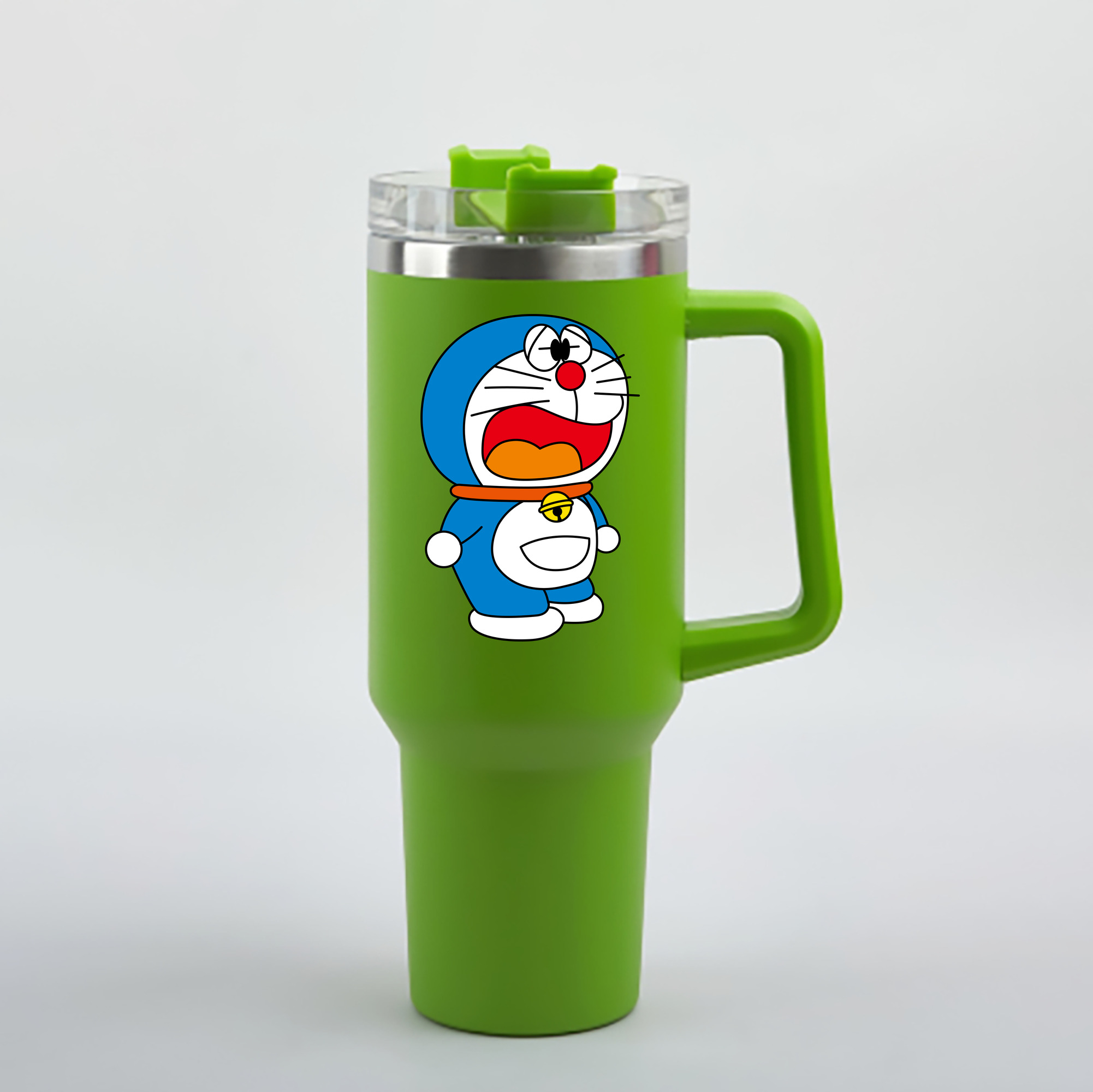 （画像用） ドラえもん Doraemon 1200mL車用タンブラー - クリスタルステッカー（プラスチックストロー付き）